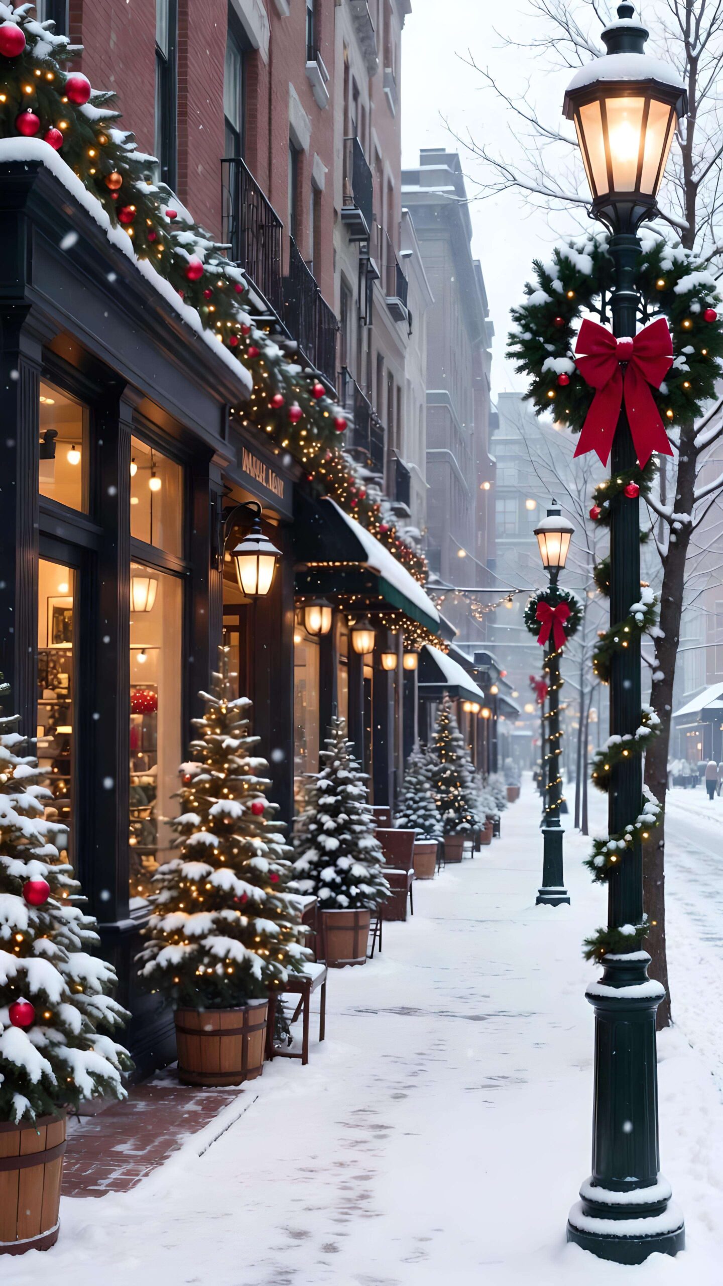 Twinkling Wreaths 2 Wallpaper