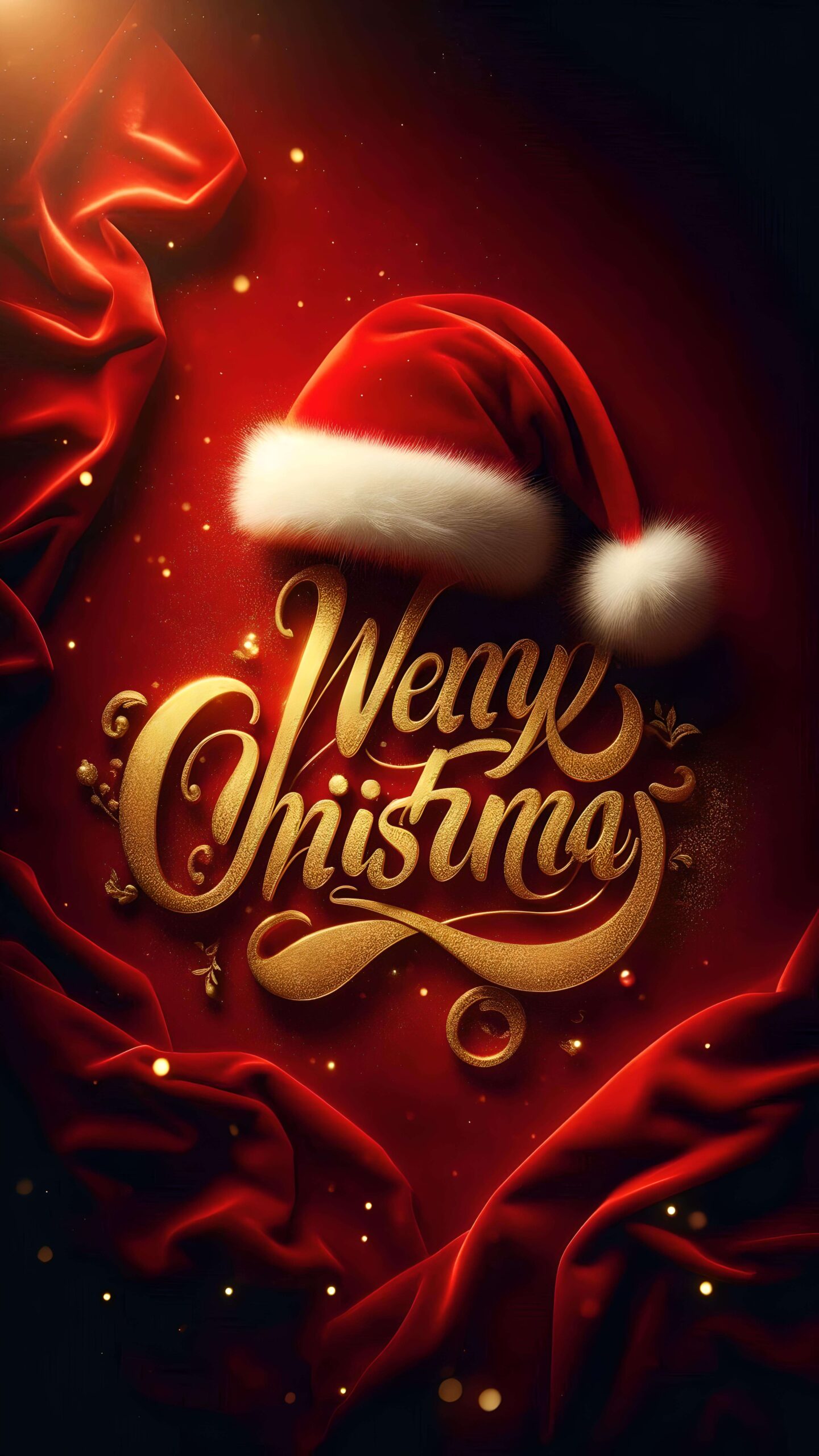 Velvet Wishes of Christmas Gold Wallpaper