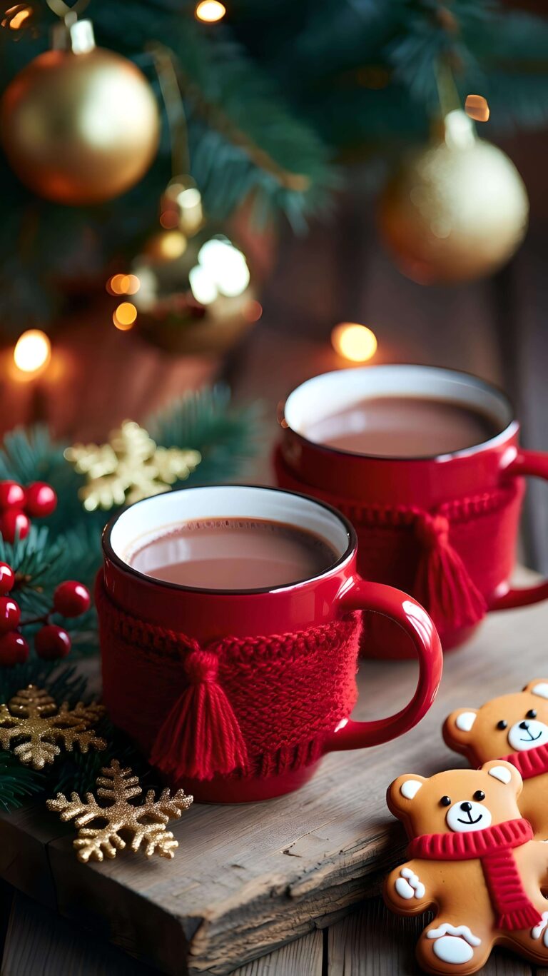 Warm Hugs and Holiday Sips 2 Wallpaper