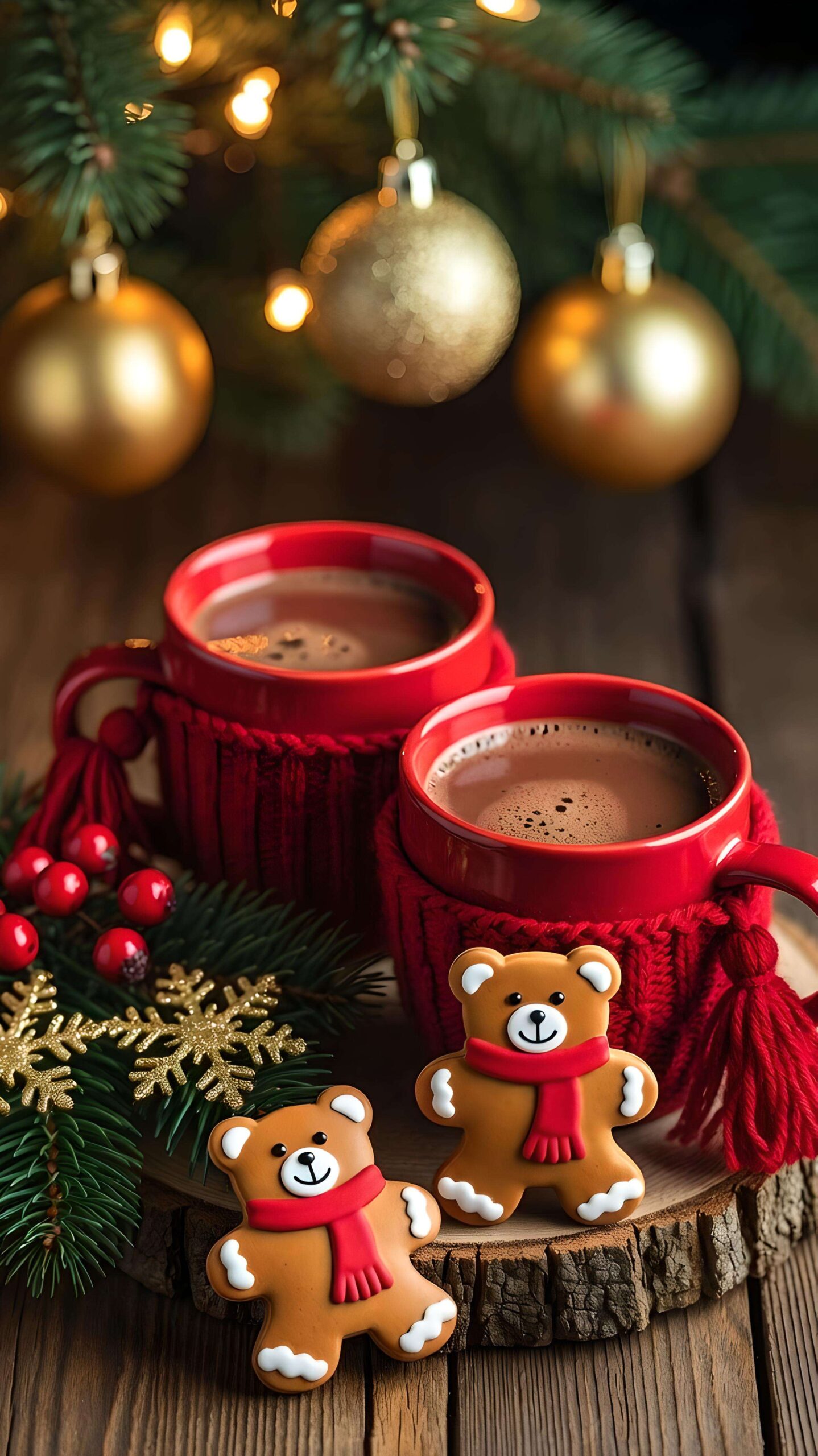 Warm Hugs and Holiday Sips Wallpaper