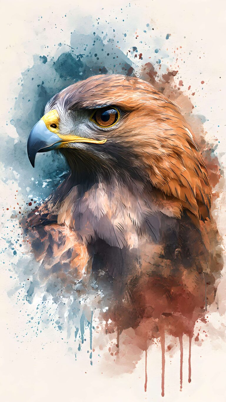 Watercolor Hawk Wallpaper