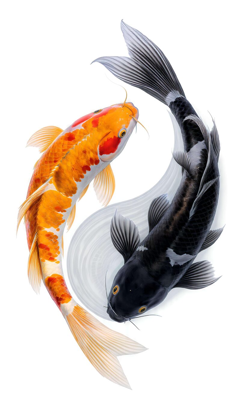 Yin and Yang Koi Wallpaper